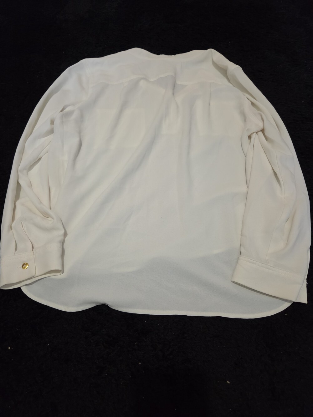 Nine West Blouse White Pocket Split Neck Career Top Gently Used Size PXL - Picture 7 of 16
